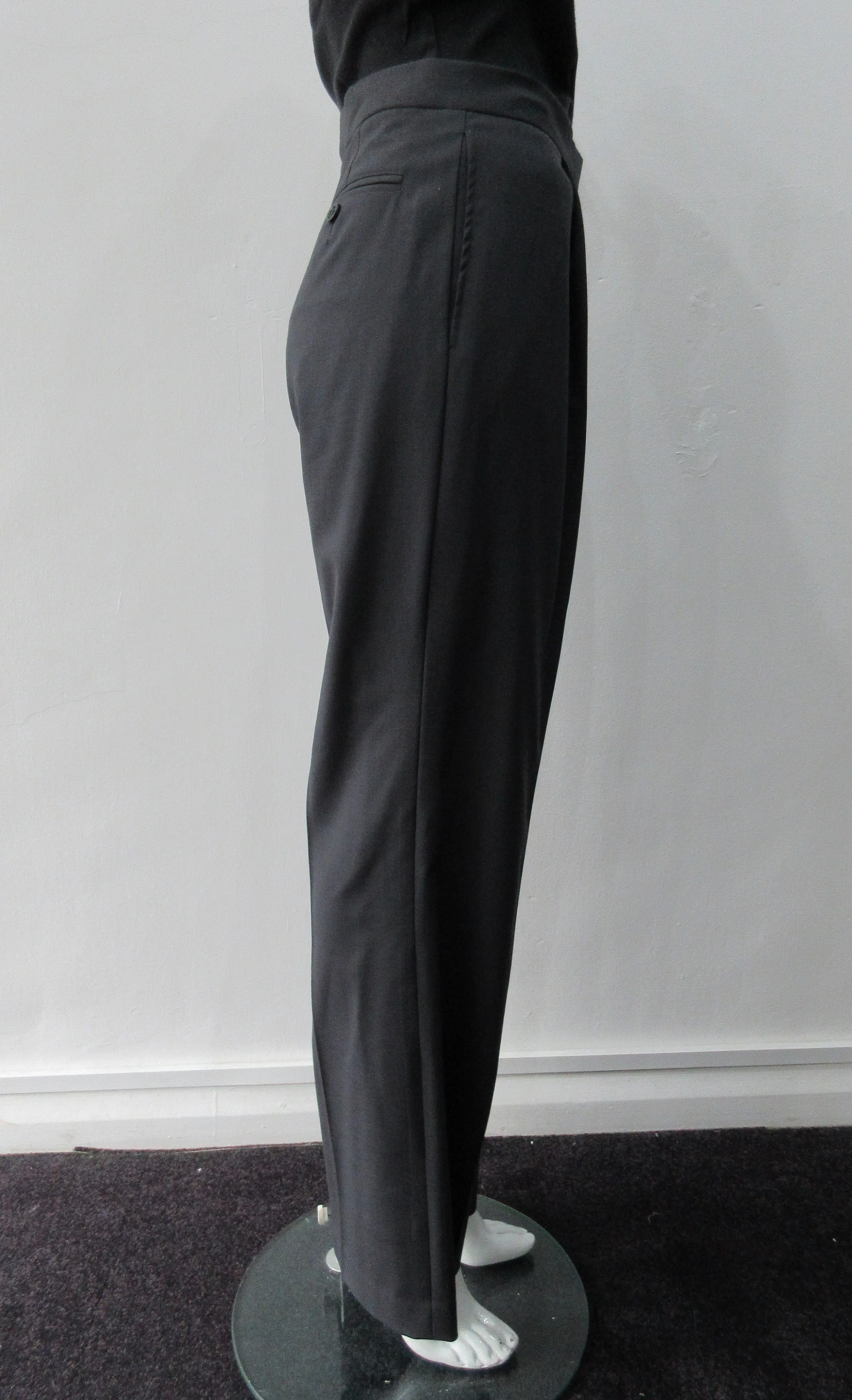 0500-2 -Pleated Charcoal Trouser