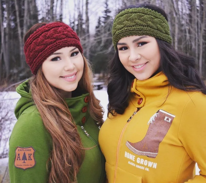 Alaska Chicks Knit Headwrap - fleece lined