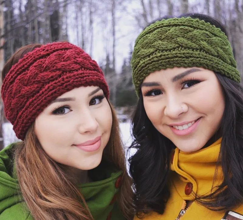 Alaska Chicks Knit Headwrap - fleece lined