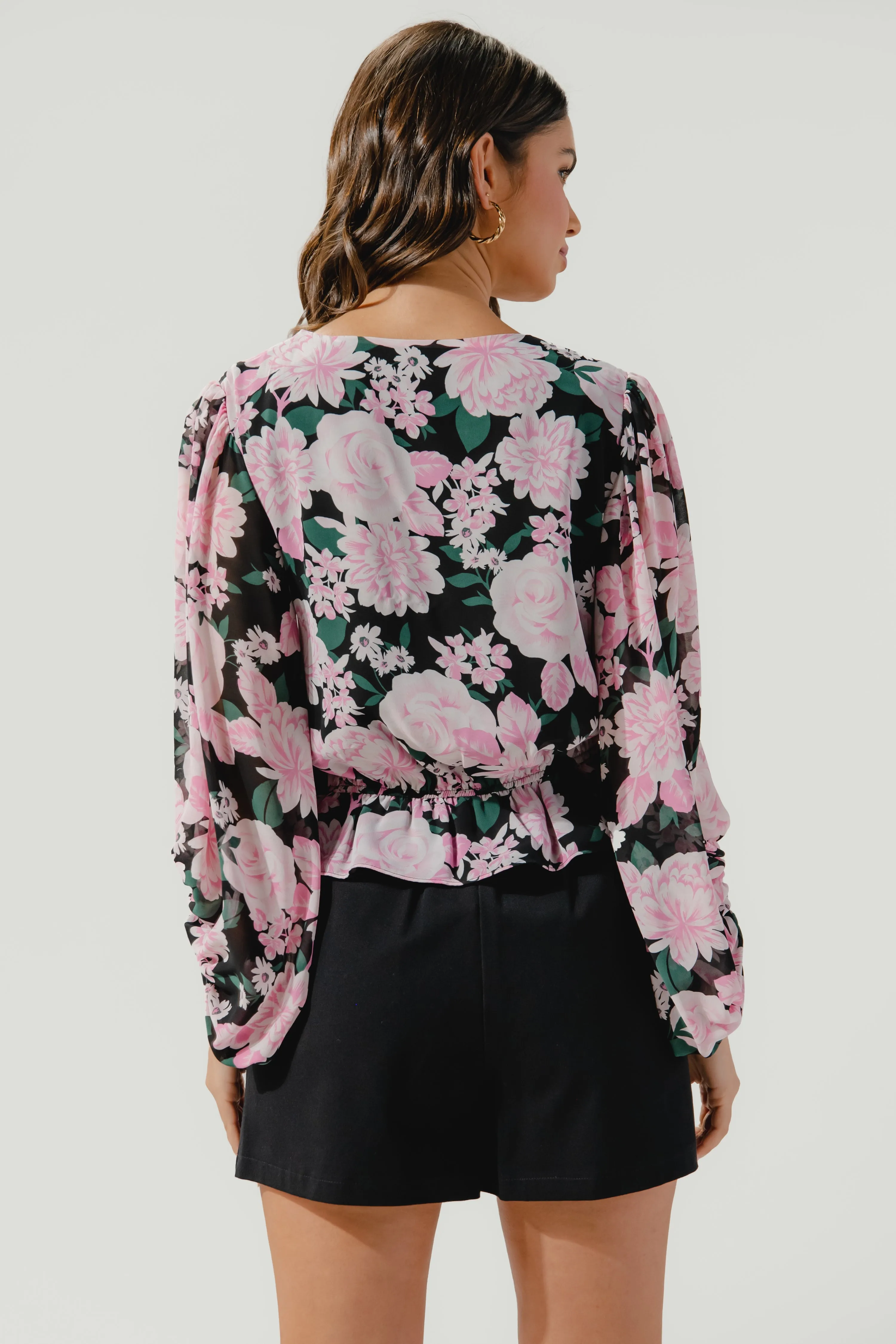 Angelica Floral Ways Balloon Sleeve Blouse