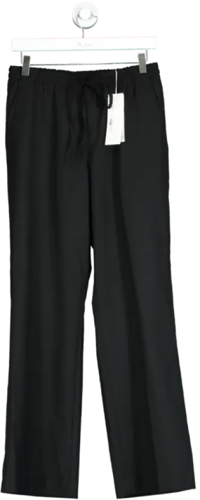 Arket Black High Waist Straight leg Wool Suit Trouser UK 12