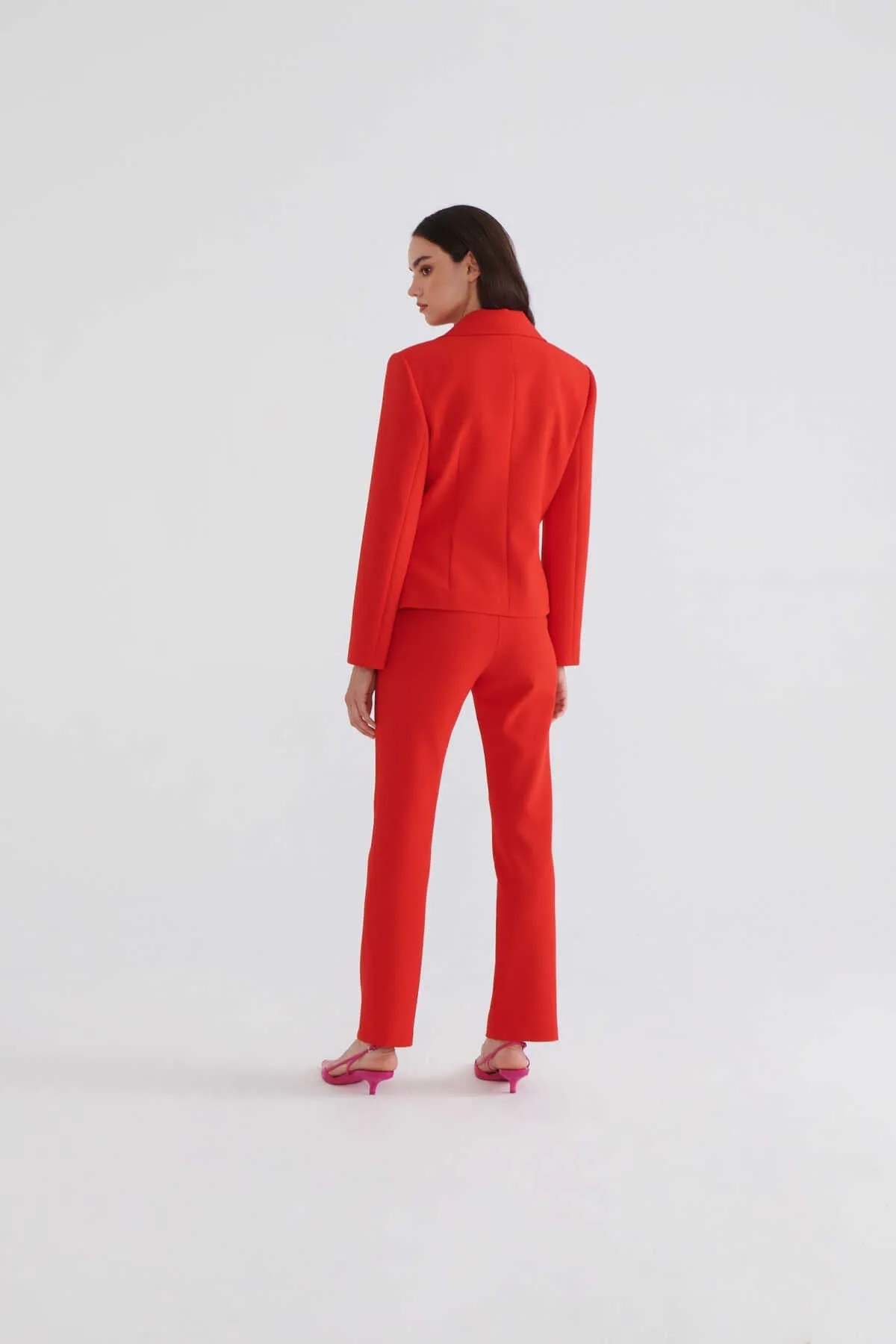 Asymmetrical Trousers Red