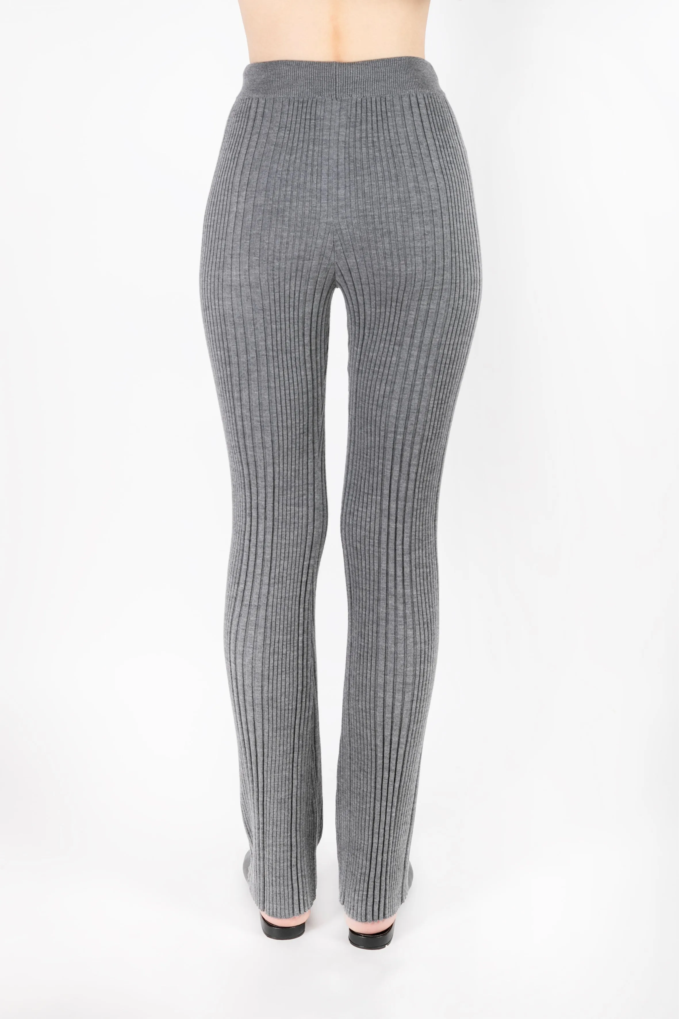 Azize - 100% Wool Gray Trousers with Camisole Detail