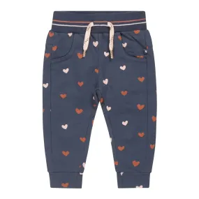 Baby & Toddler Girls Sweatpants Dark Blue Hearts | Dirkje