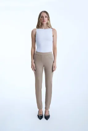 Beige Cigarette Trousers