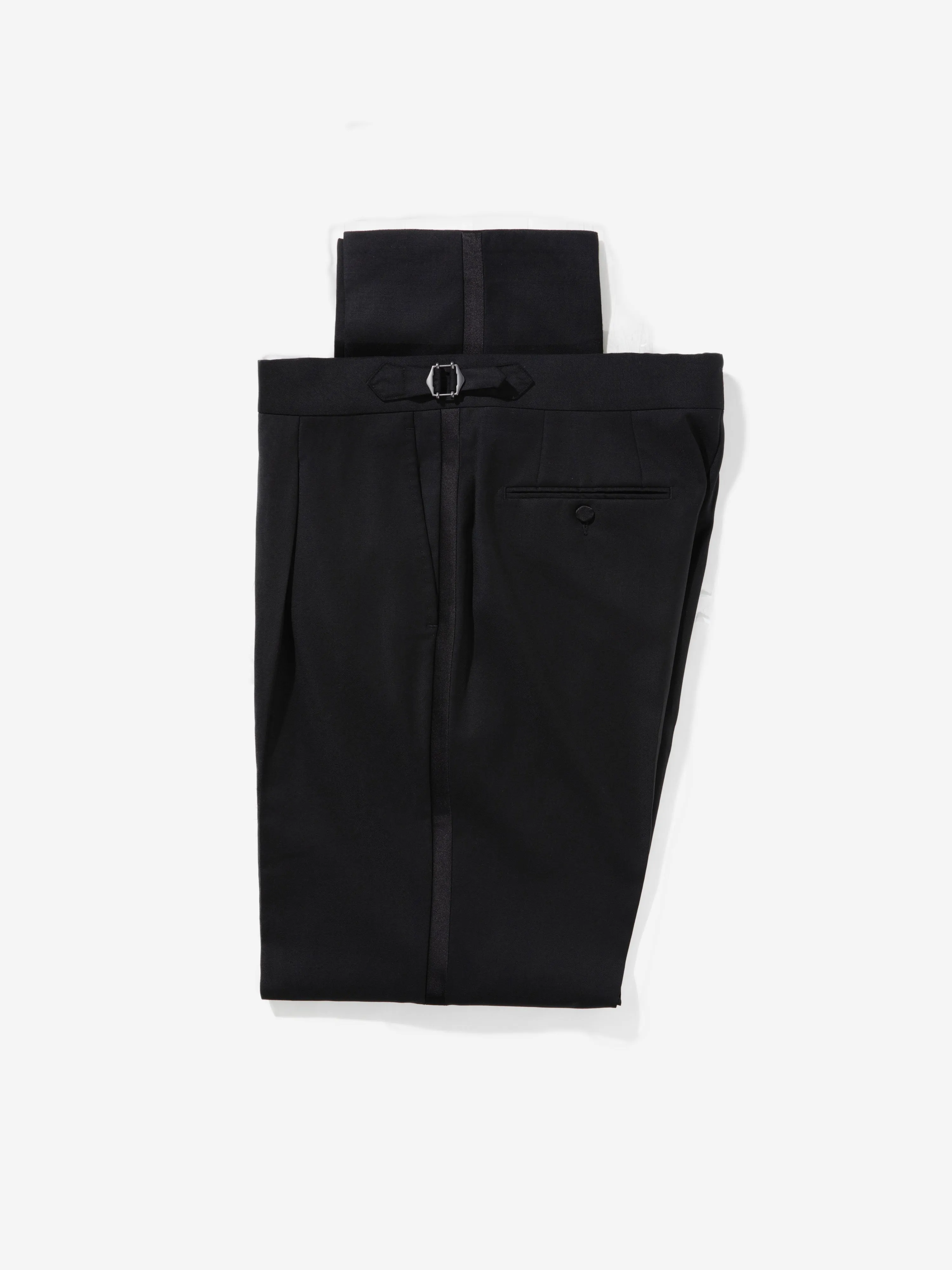 Black S130 Wool Tuxedo Trousers