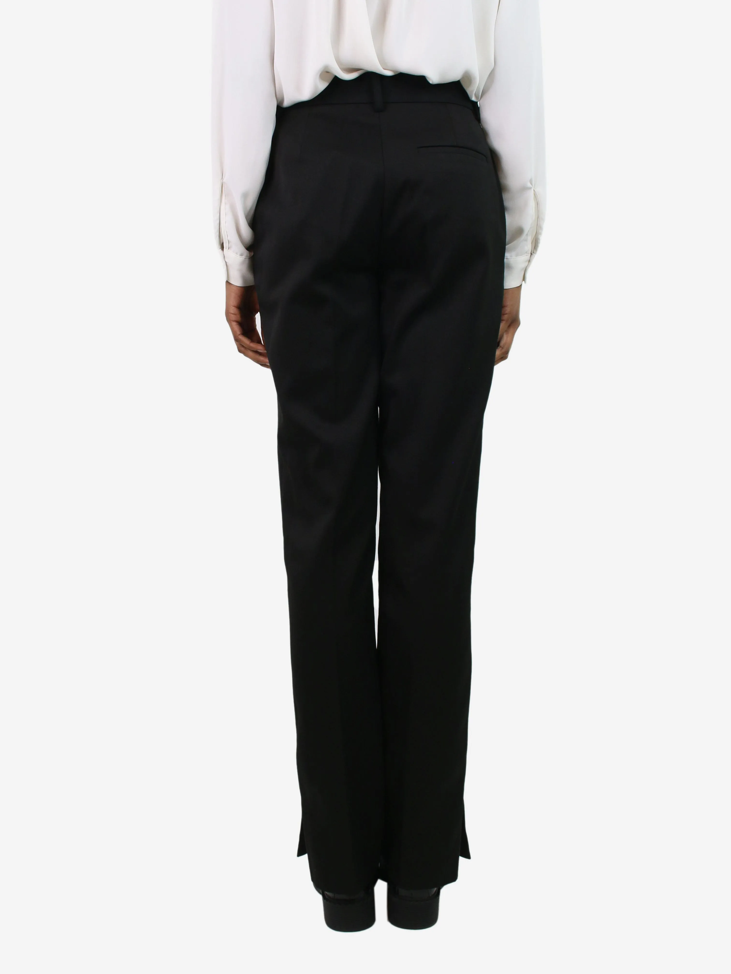 Black straight-leg tailored trousers - size FR 34