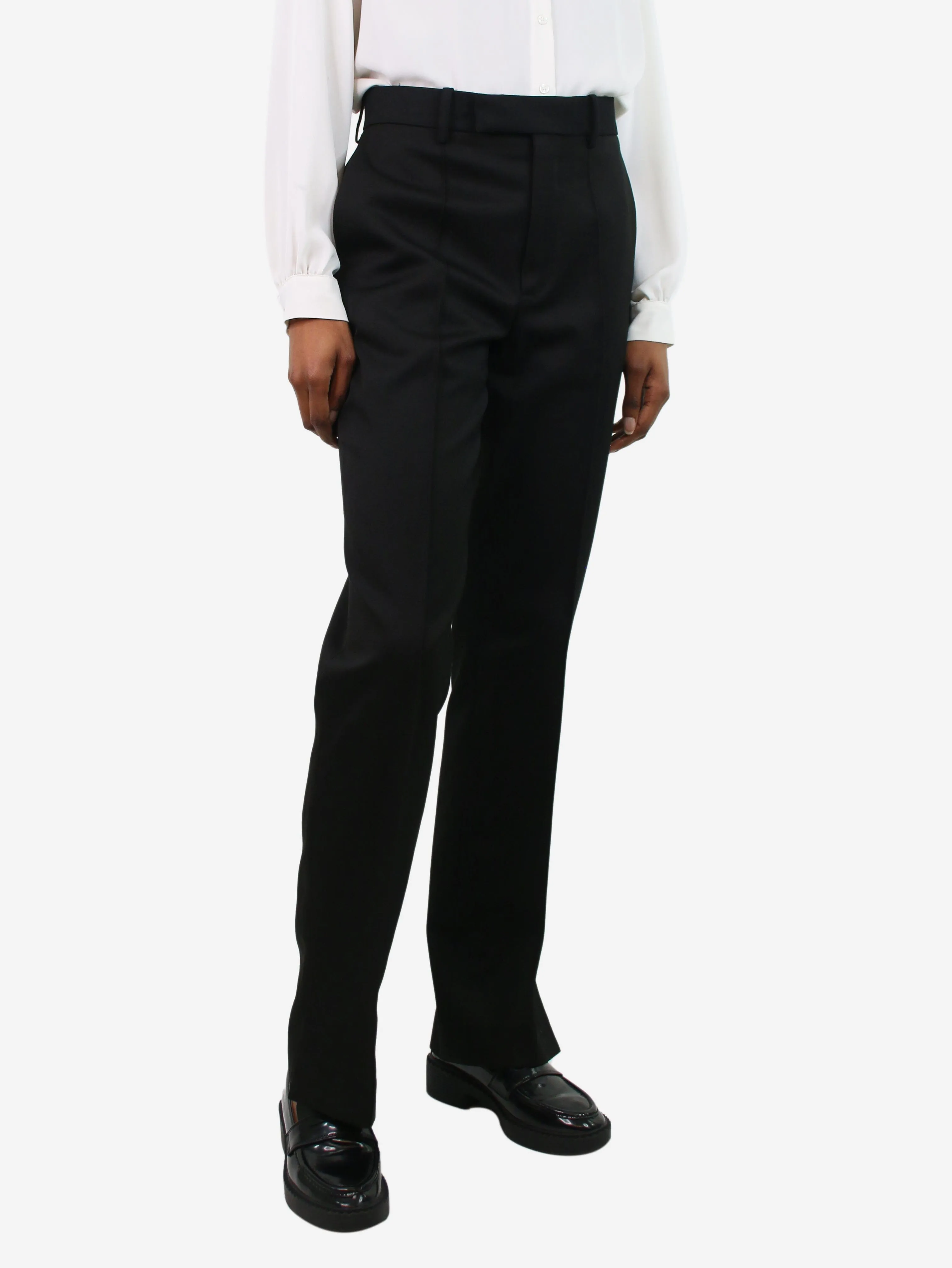 Black straight-leg tailored trousers - size FR 34