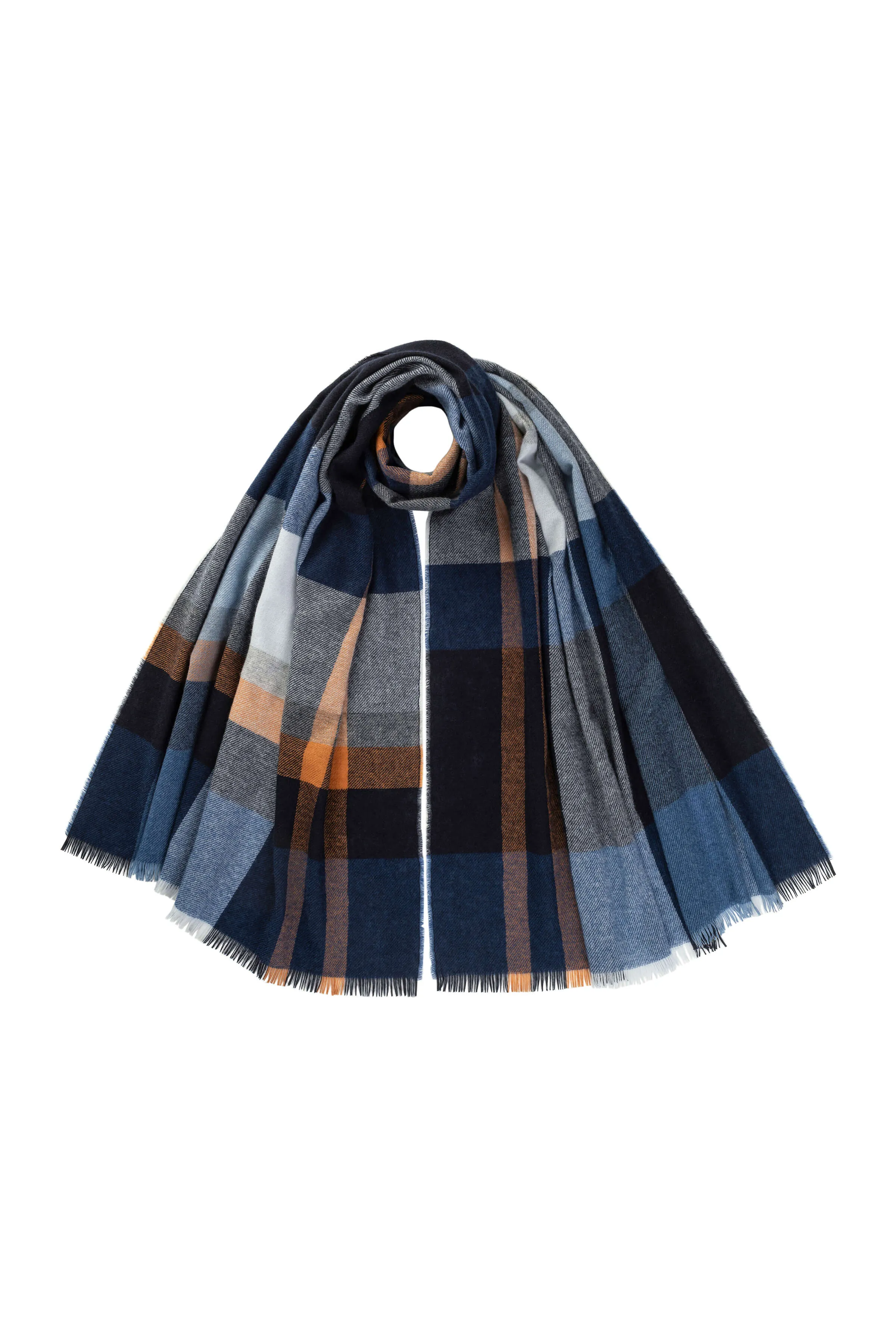 Block Check Lightweight Cashmere Stole