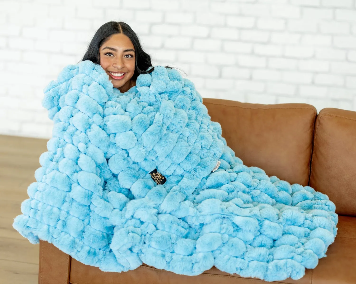 Bouncing Bubbles Robin Egg Blue Blanket