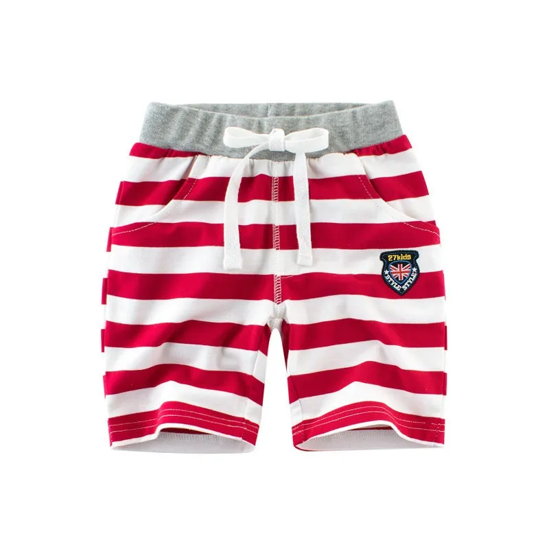 Boys' striped elastic cotton baby Capris summer style