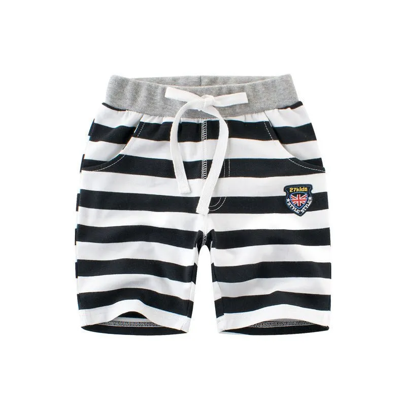 Boys' striped elastic cotton baby Capris summer style