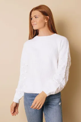 Bubble Sleeve Cropped Knit Sweater