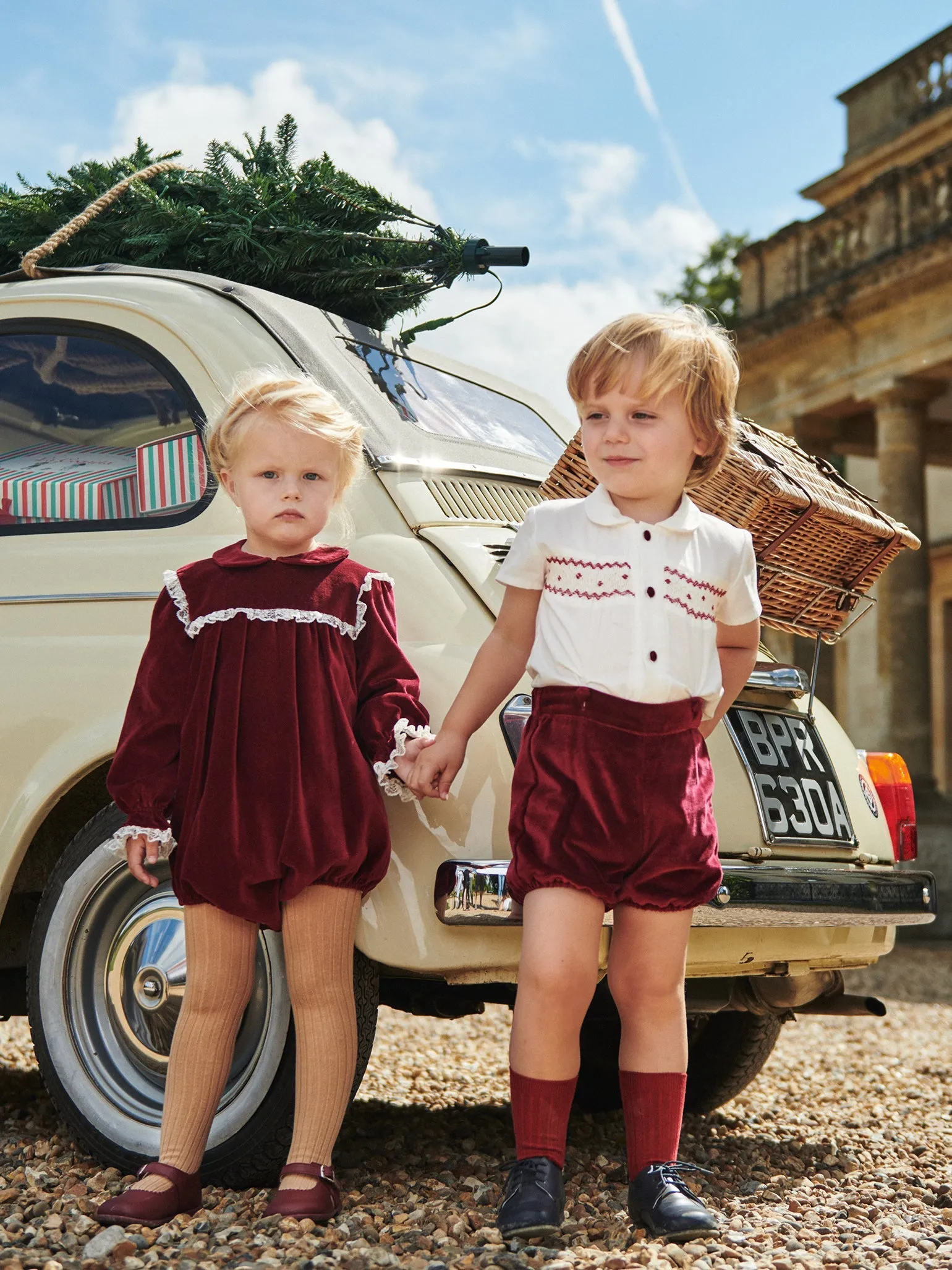 Burgundy Azura Velvet Baby Girl Romper