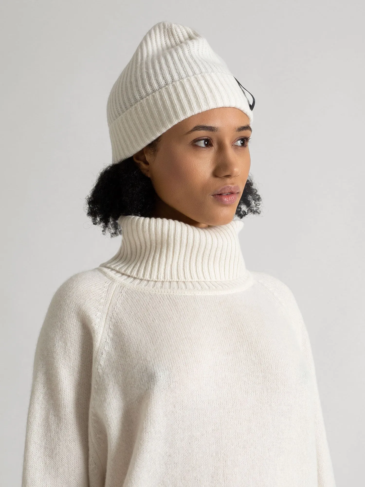 Cashmere beanie "Elli" - white