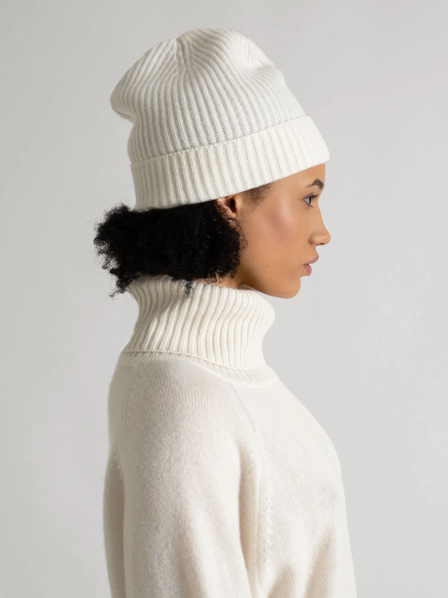 Cashmere beanie "Elli" - white