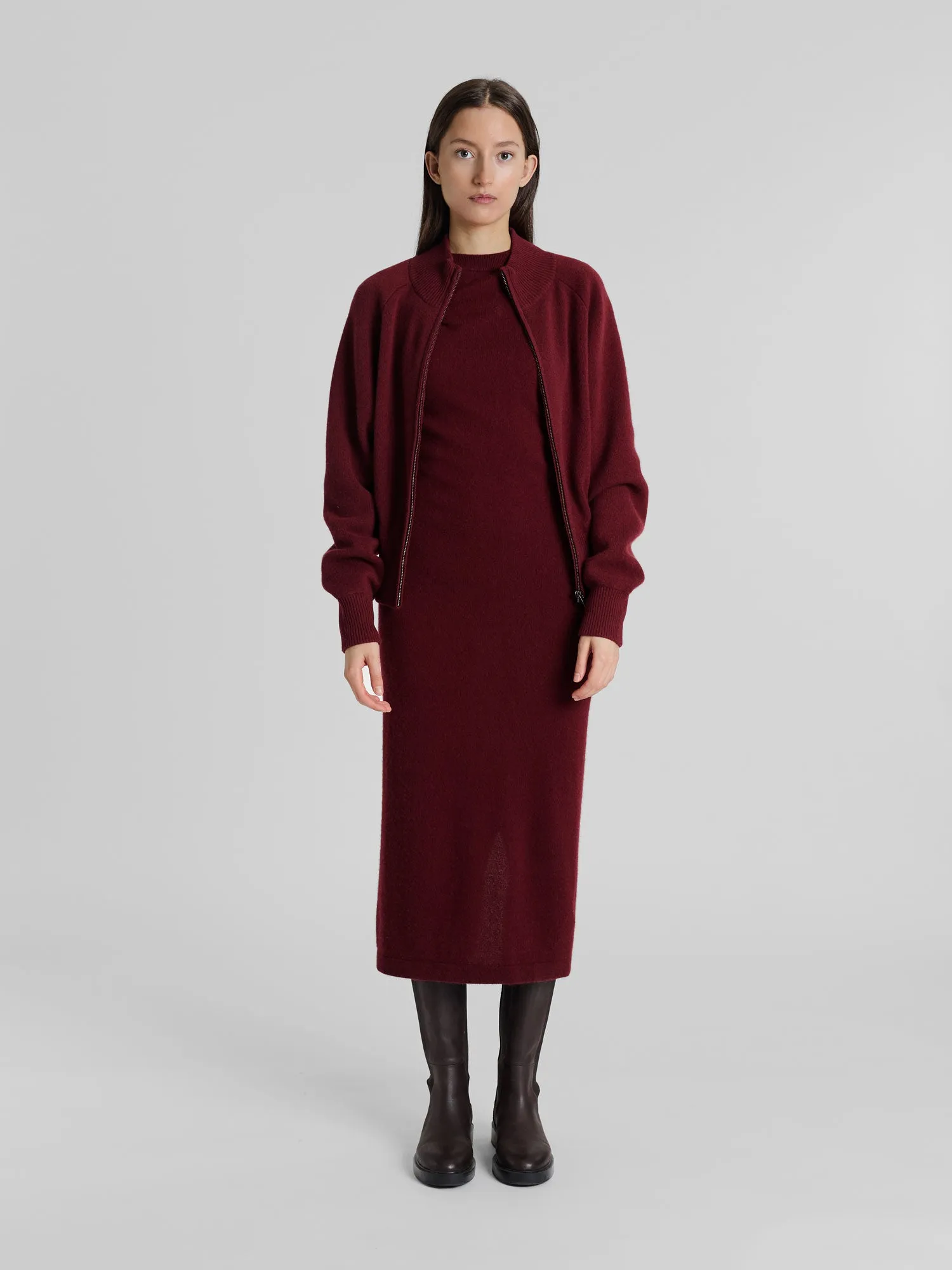 Cashmere dress "Hedvig" - Bordeaux