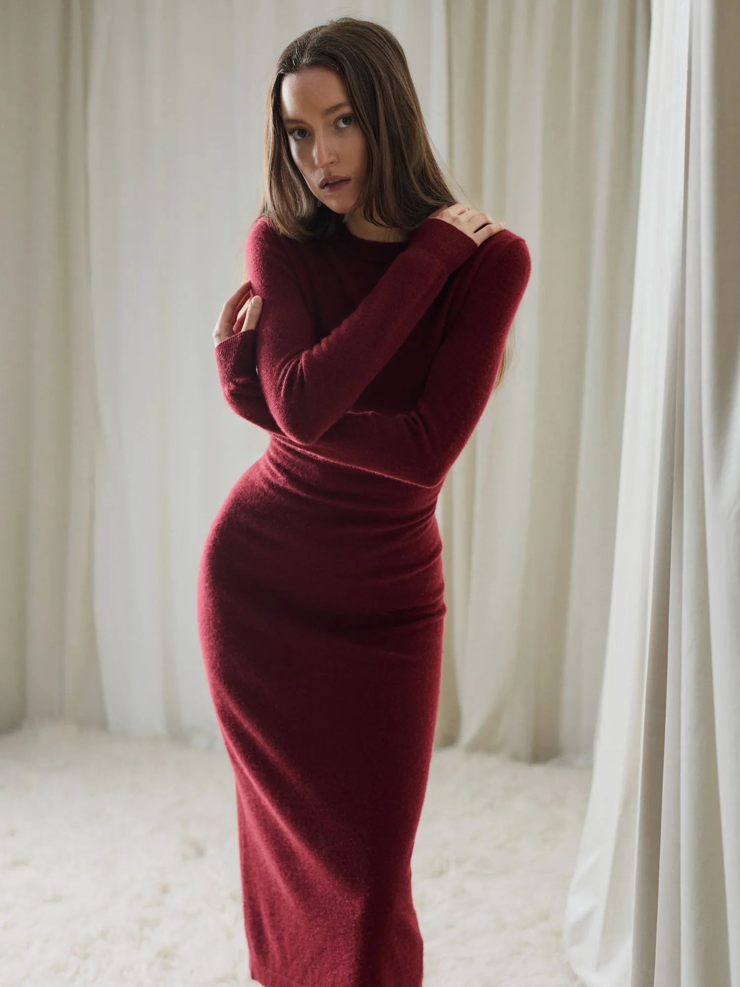 Cashmere dress "Hedvig" - Bordeaux