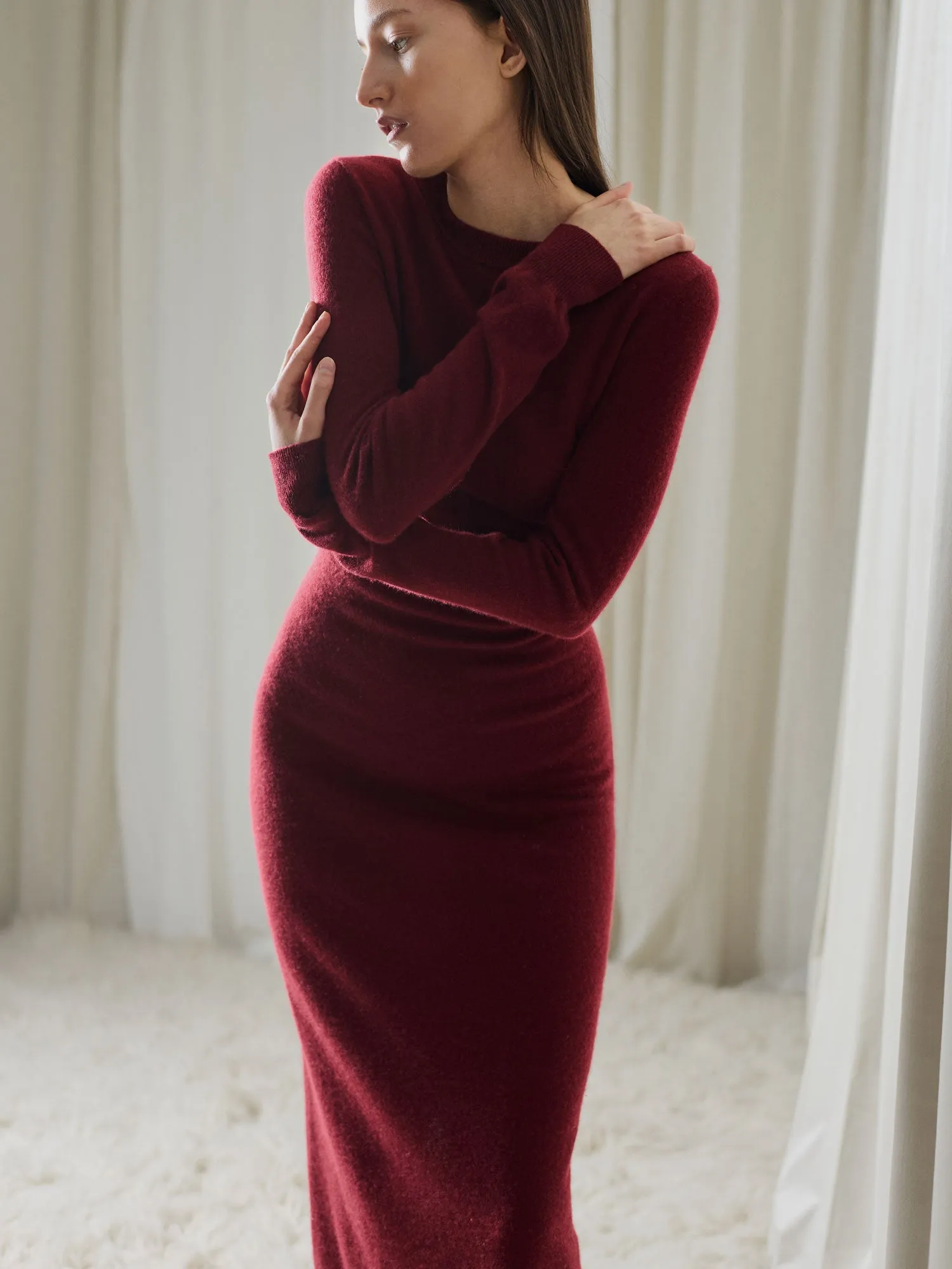 Cashmere dress "Hedvig" - Bordeaux