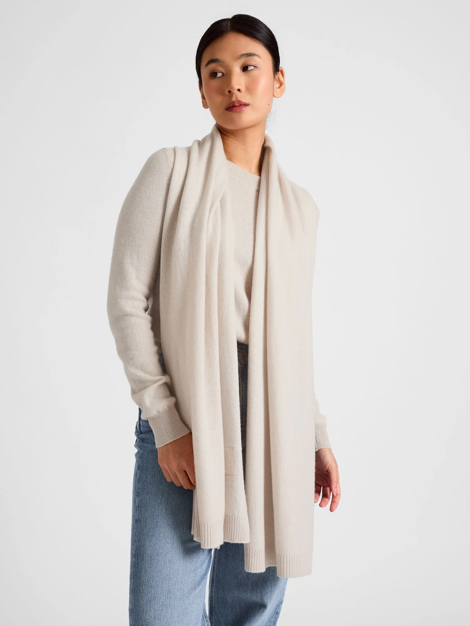 Cashmere scarf "Urban" - cream