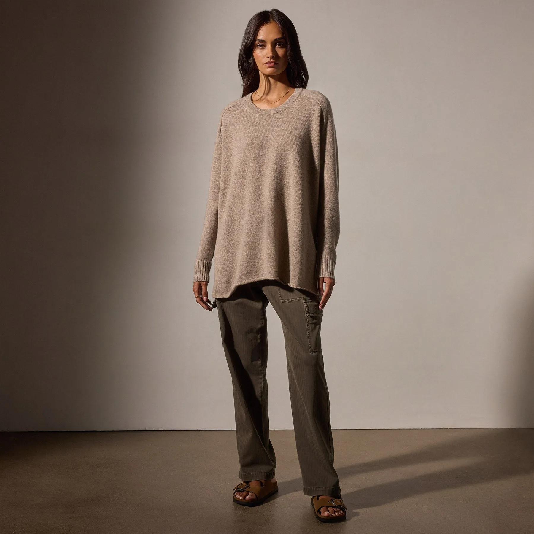 Cashmere Side Split Tunic - Coyote