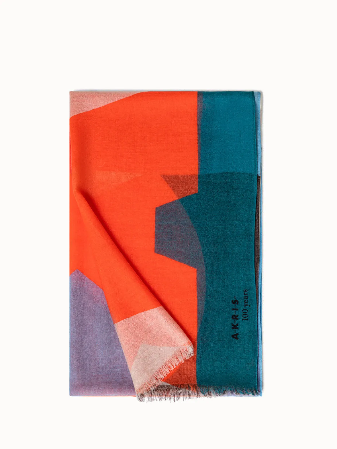 Cashmere Silk Scarf with Composed Letters Print