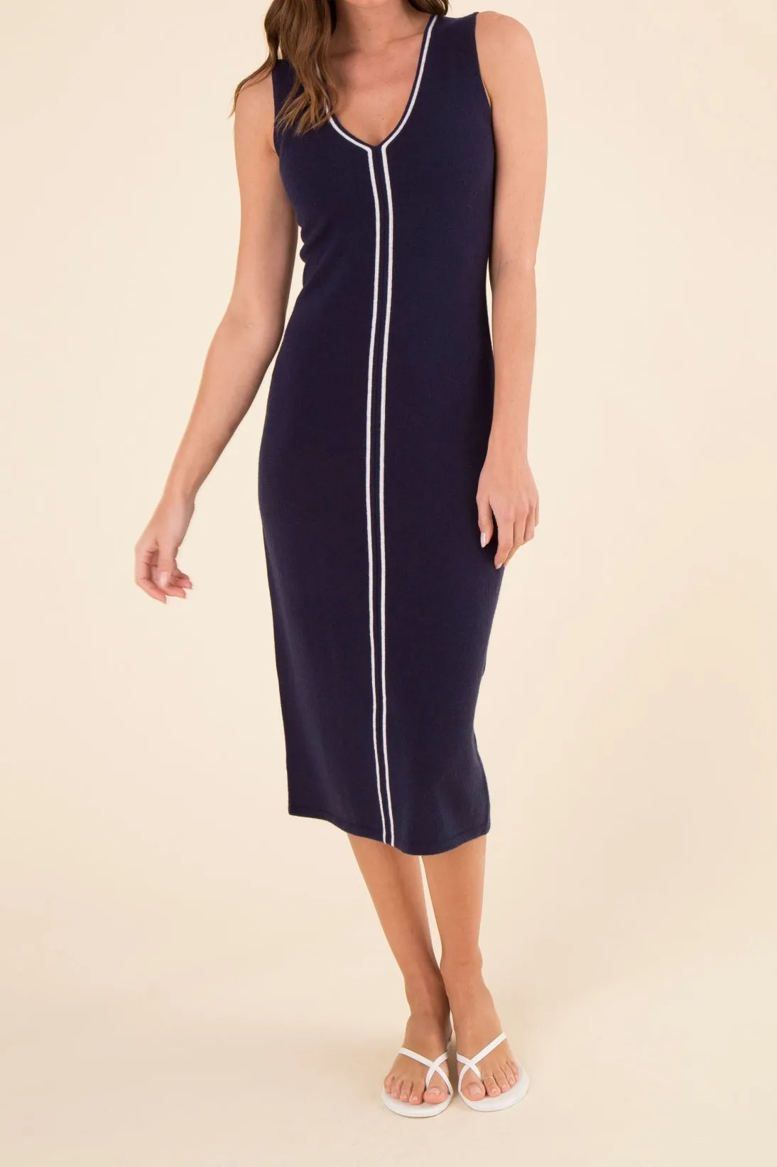 CASHMERE SLEEVELESS LONG DRESS