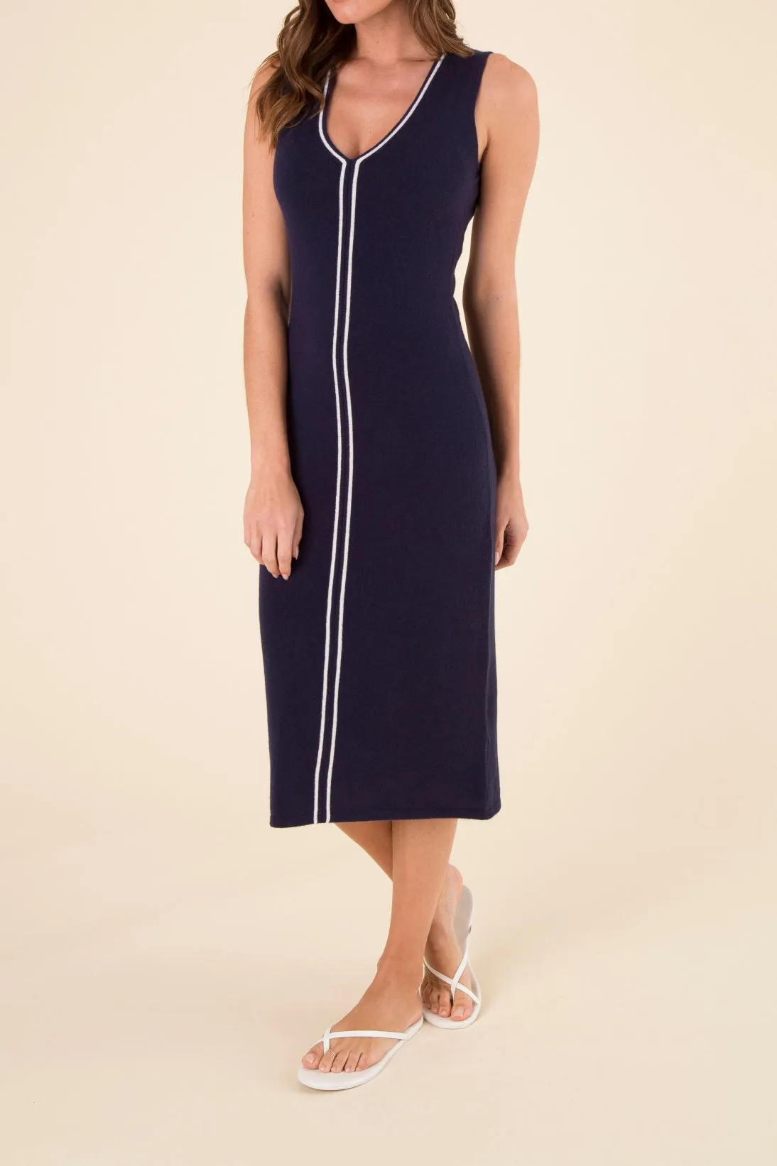 CASHMERE SLEEVELESS LONG DRESS