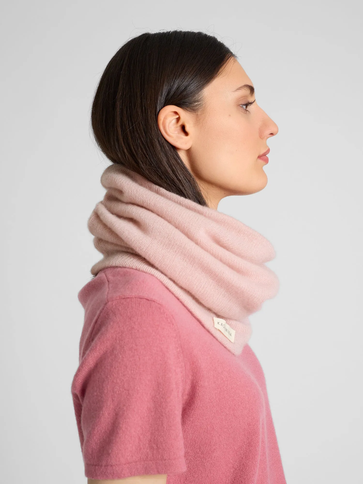 Cashmere snood "Eida" - rose glow