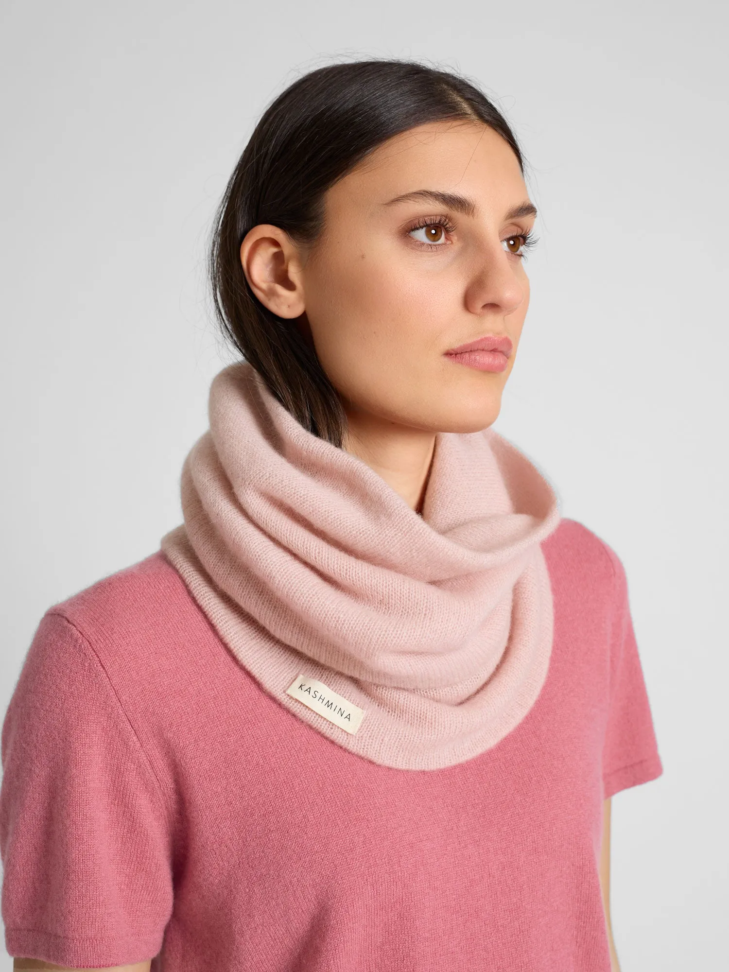 Cashmere snood "Eida" - rose glow