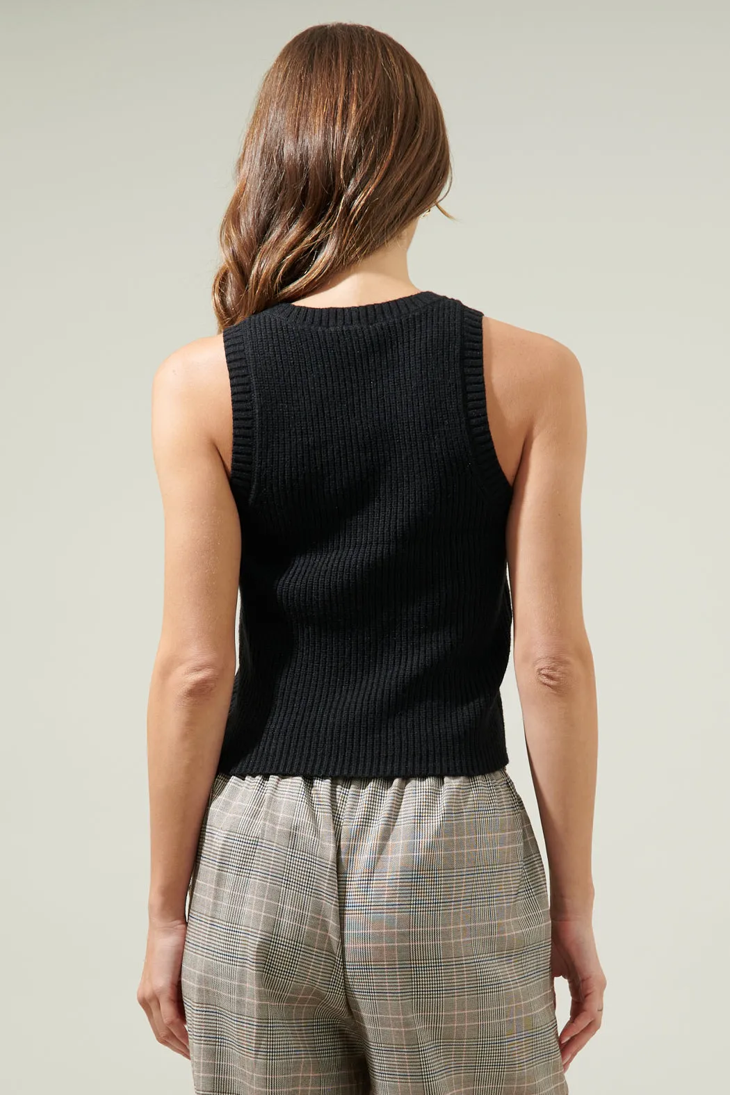 Charter Ribbed Knit Racer Sweater Tank