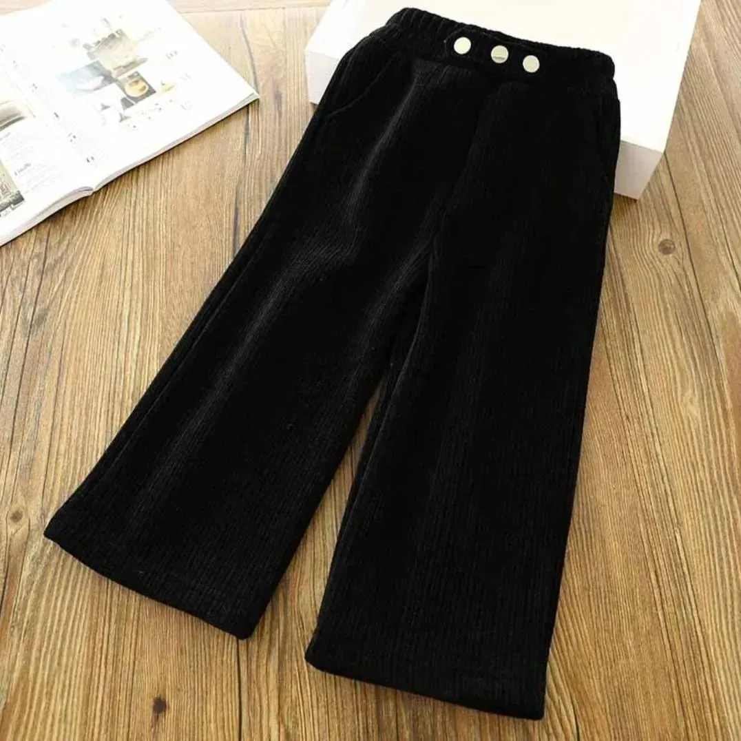 Corduroy Flare Pants with Fleece Lining