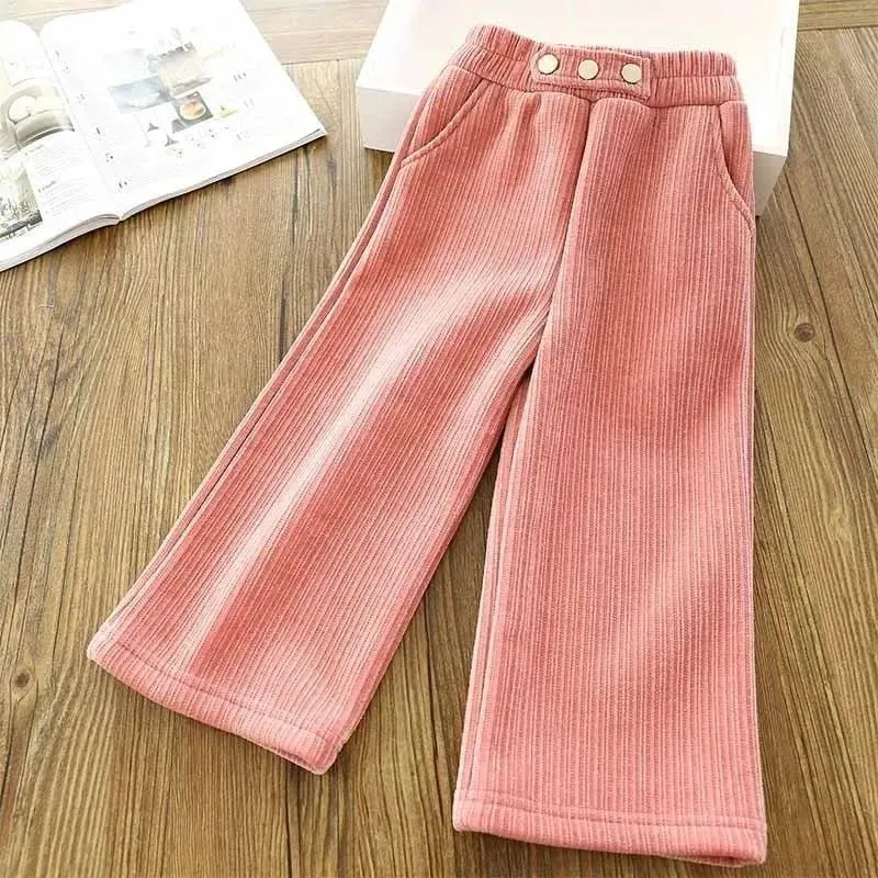 Corduroy Flare Pants with Fleece Lining