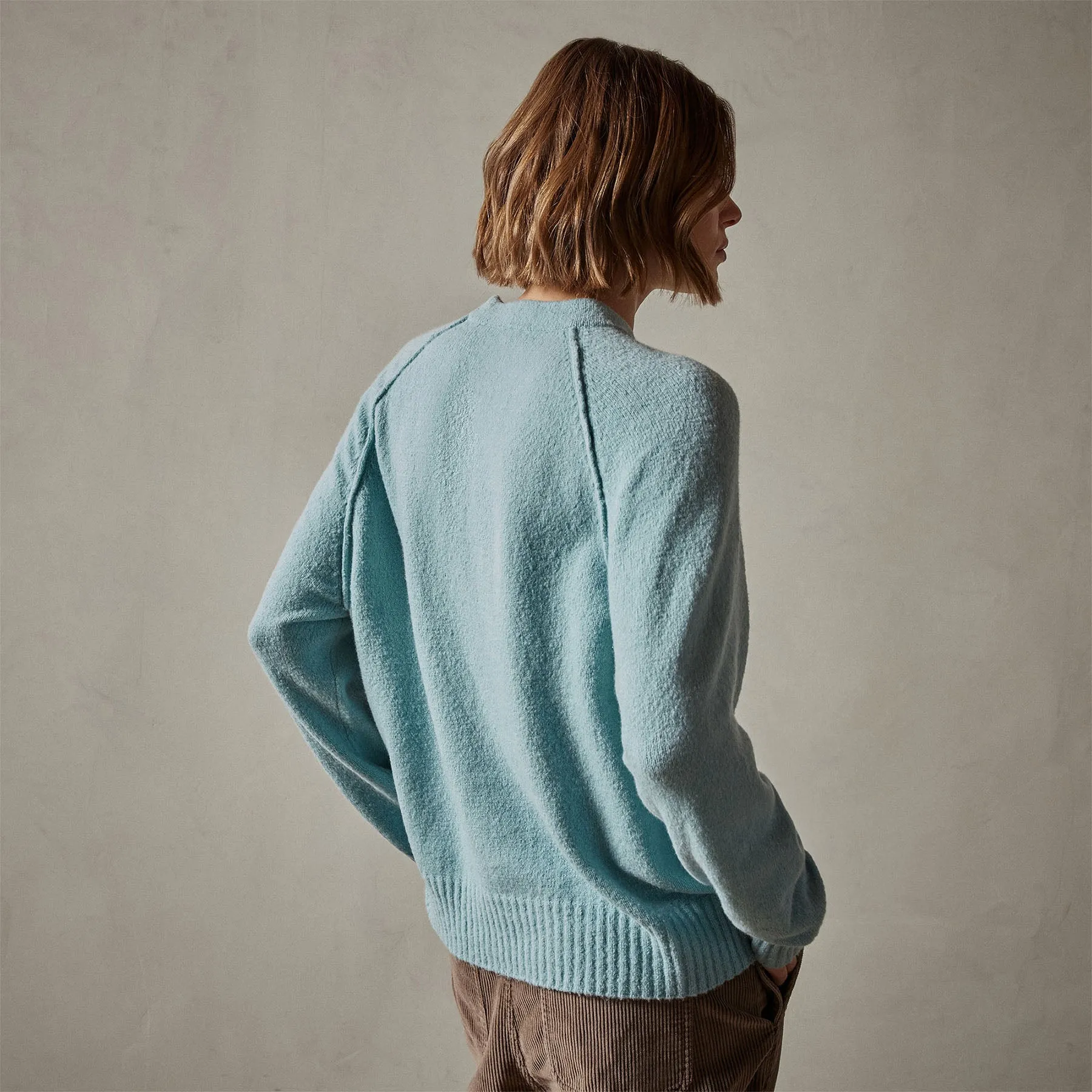 Cotton Cashmere Blend Pullover - Baby Blue