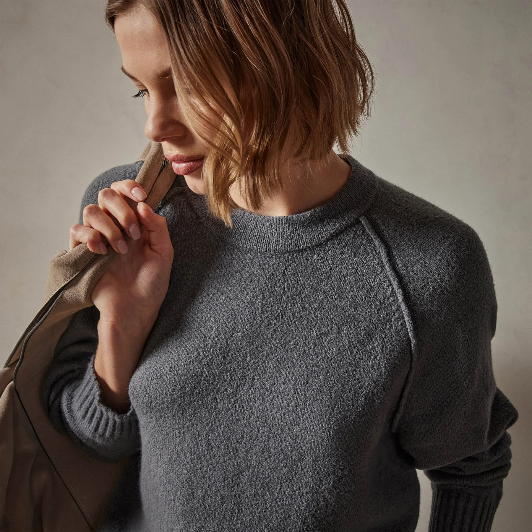 Cotton Cashmere Blend Pullover - Flint