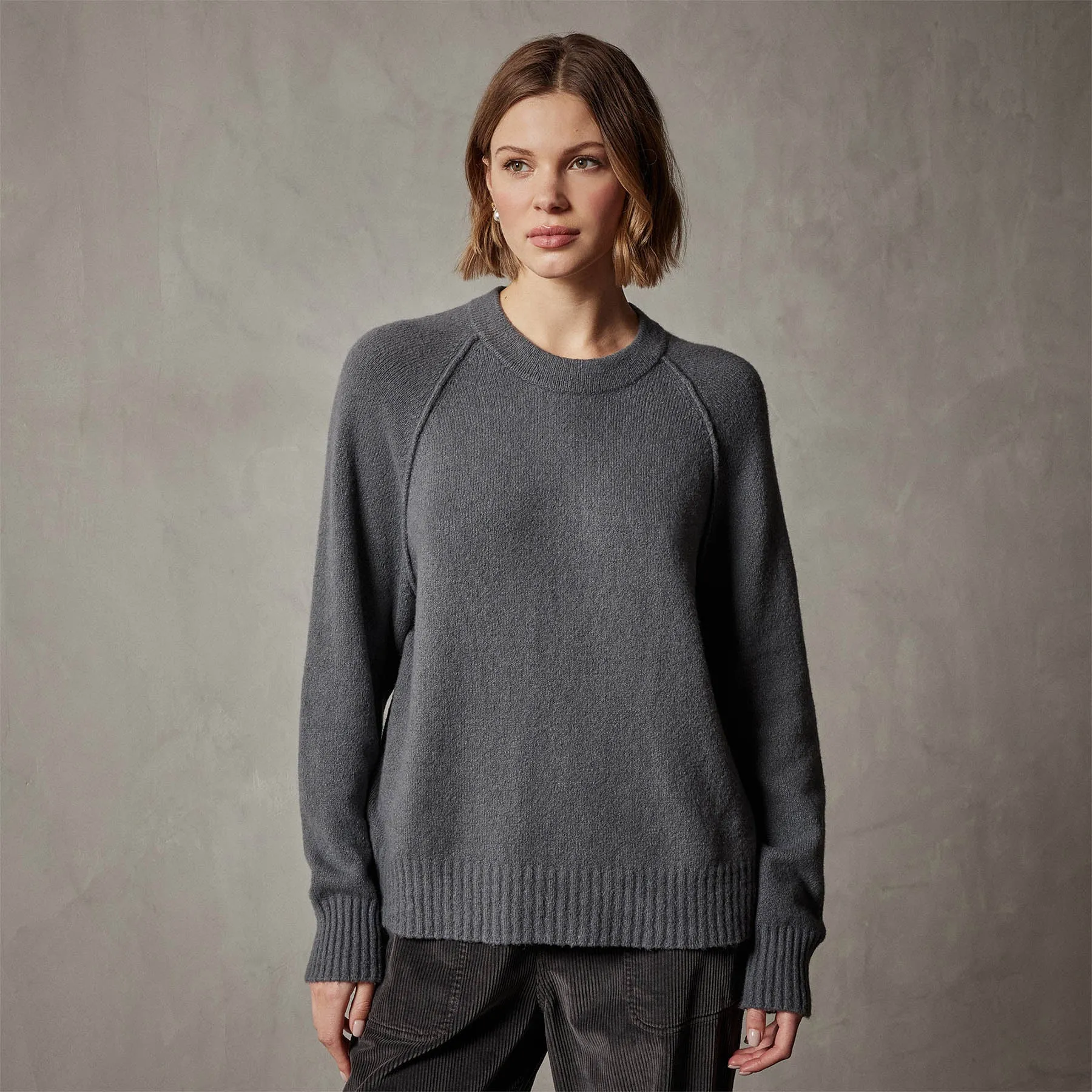 Cotton Cashmere Blend Pullover - Flint