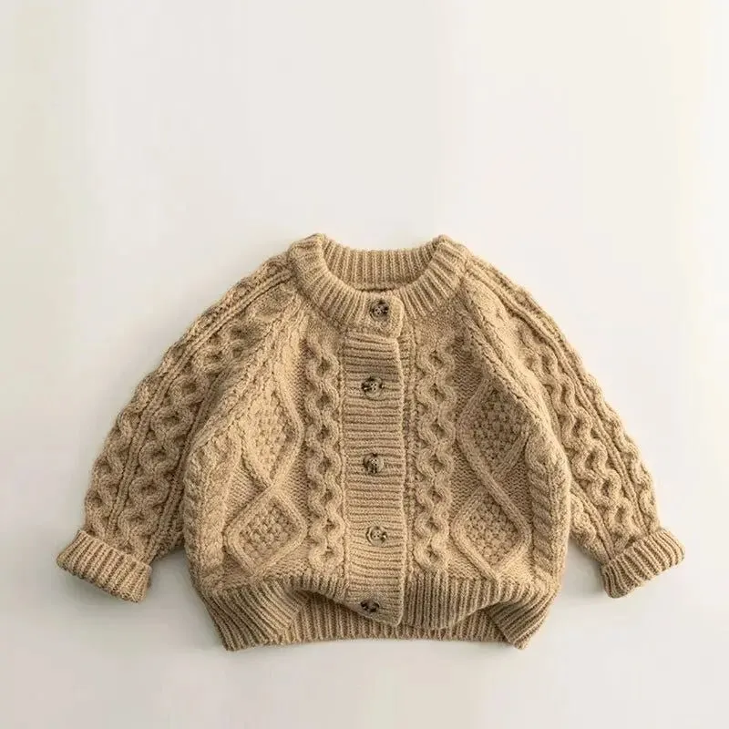 Cozy Knitted Unisex Kids Sweater Jacket for Autumn and Winter