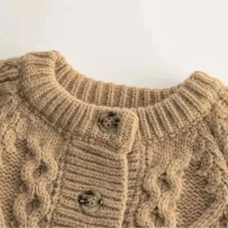 Cozy Knitted Unisex Kids Sweater Jacket for Autumn and Winter