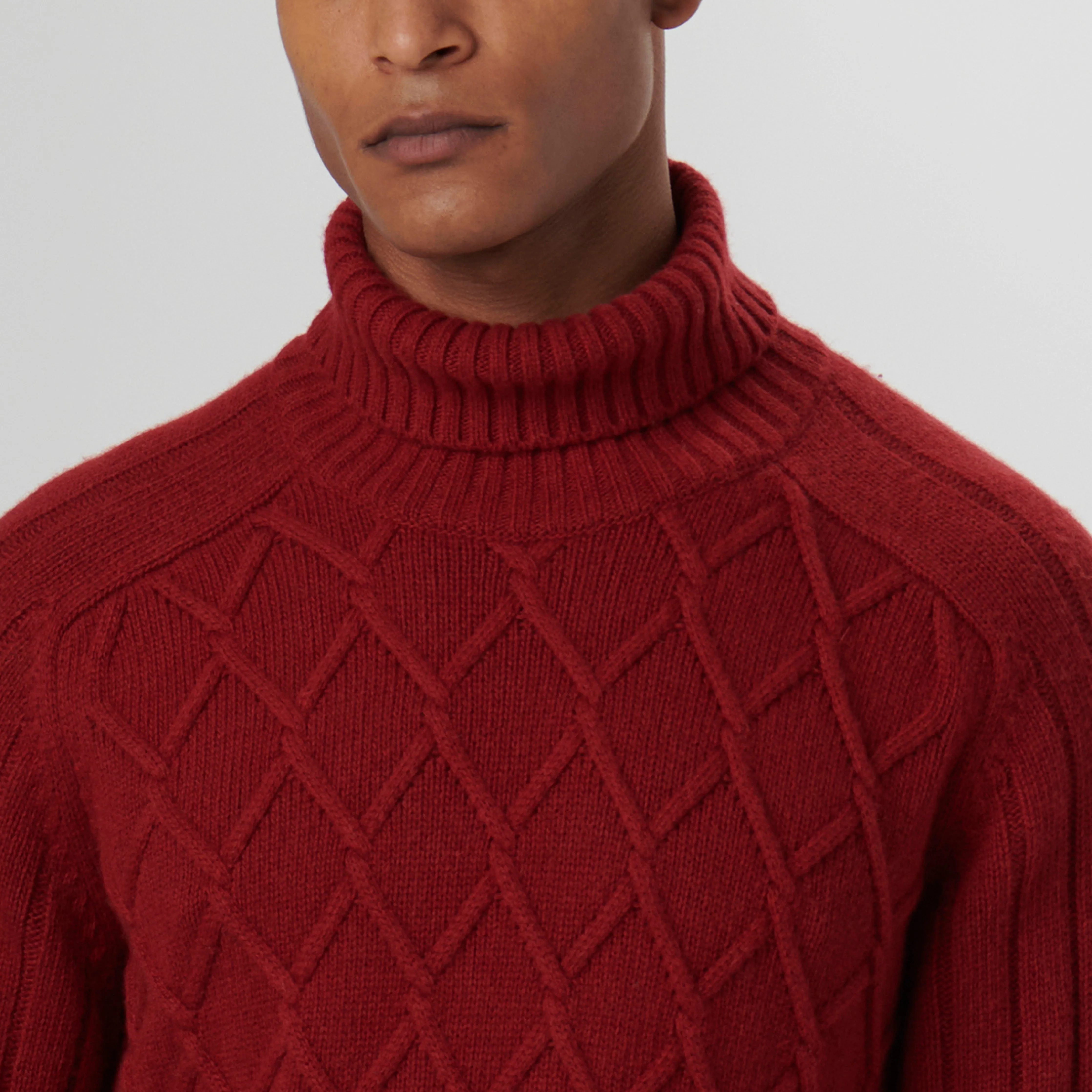 Diamond Stitch Turtleneck Sweater