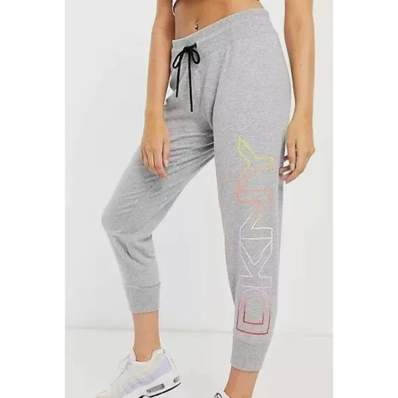 DKNY Sport Light Gray Signature Jogger Sweatpants, Size Large, NWT!!