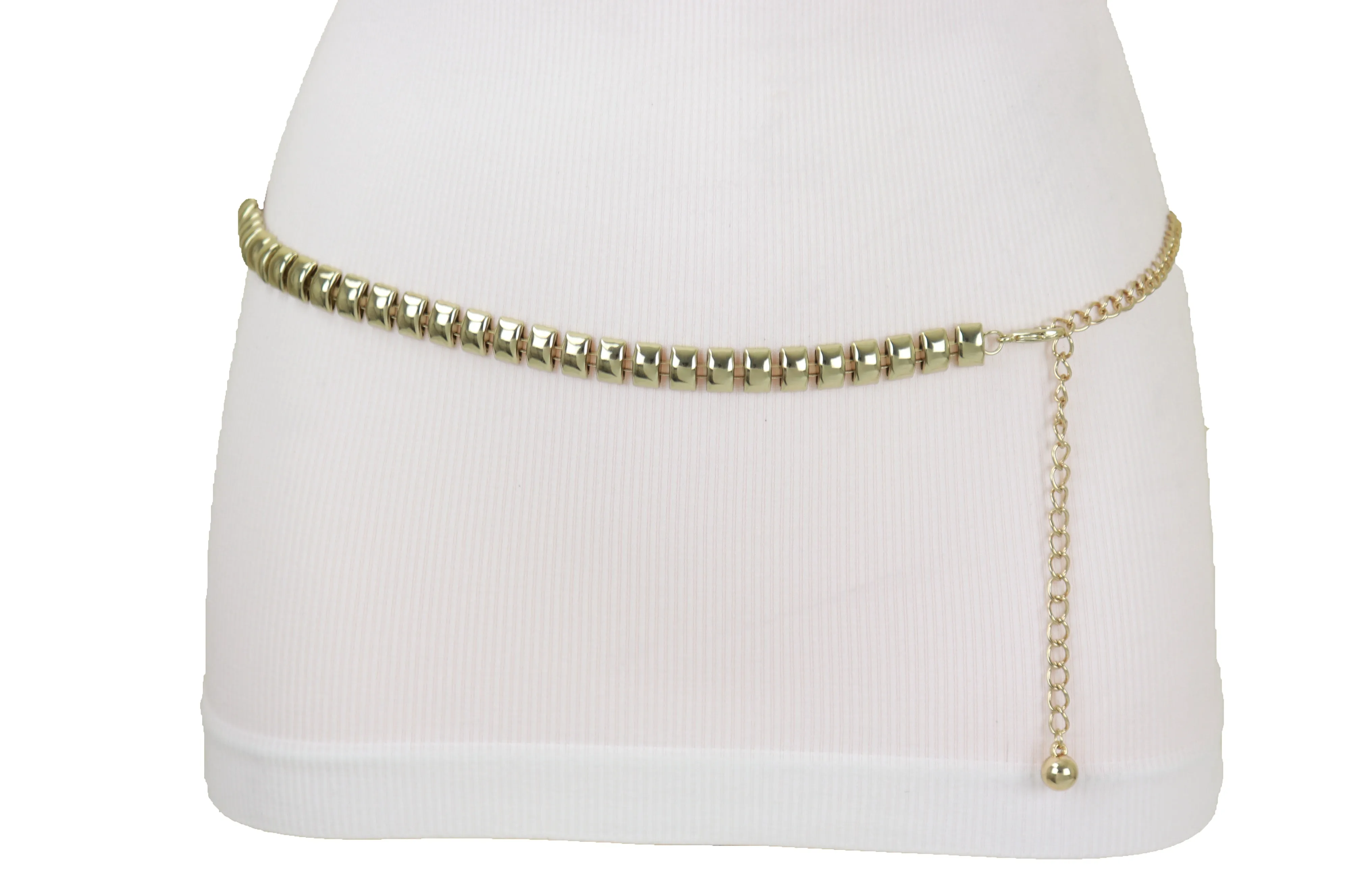 Gold Metal Chain Belt Square Charm S M