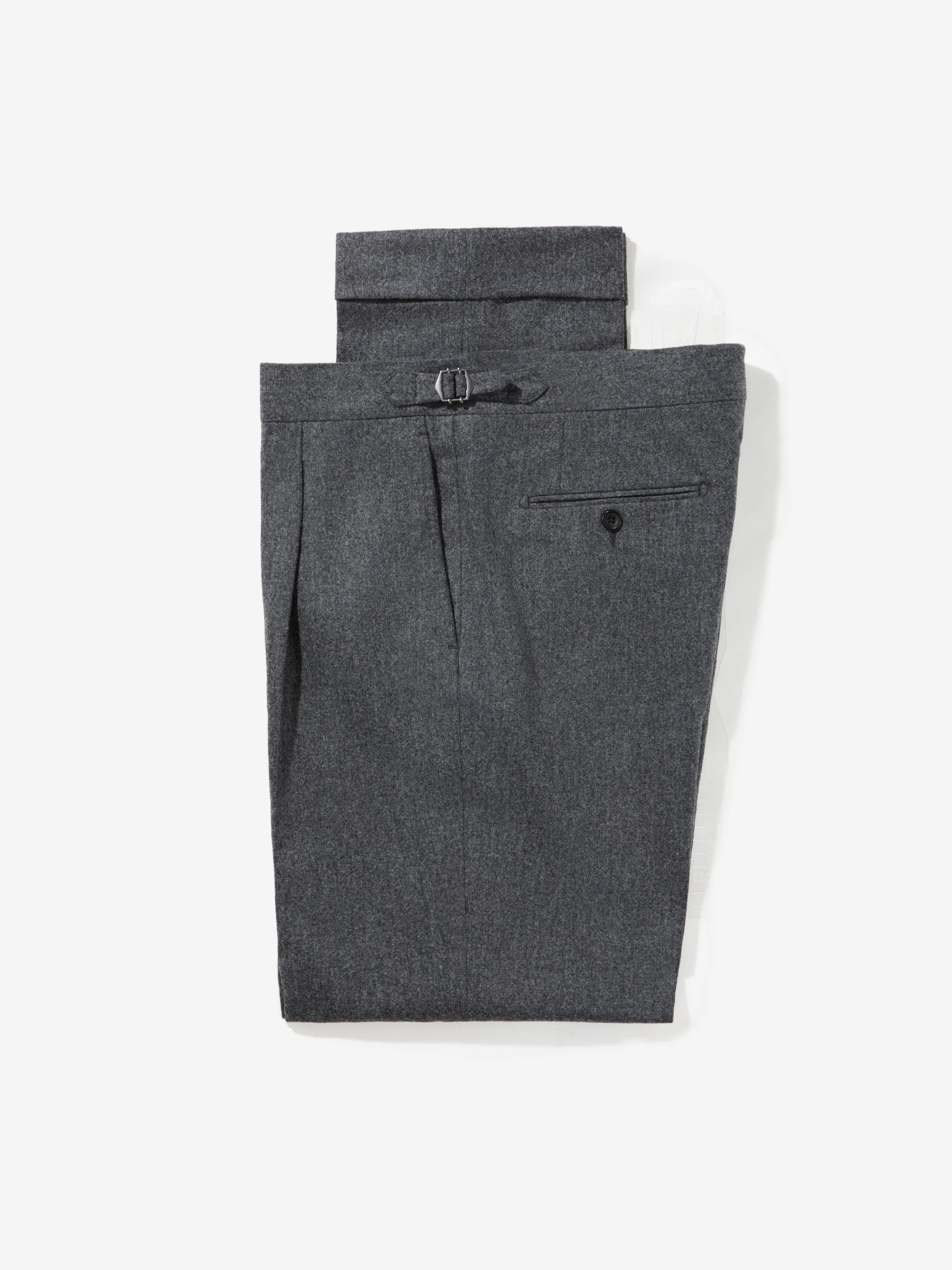 Grey Flannel Wool Oscar Trousers