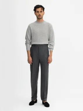 Grey Flannel Wool Oscar Trousers