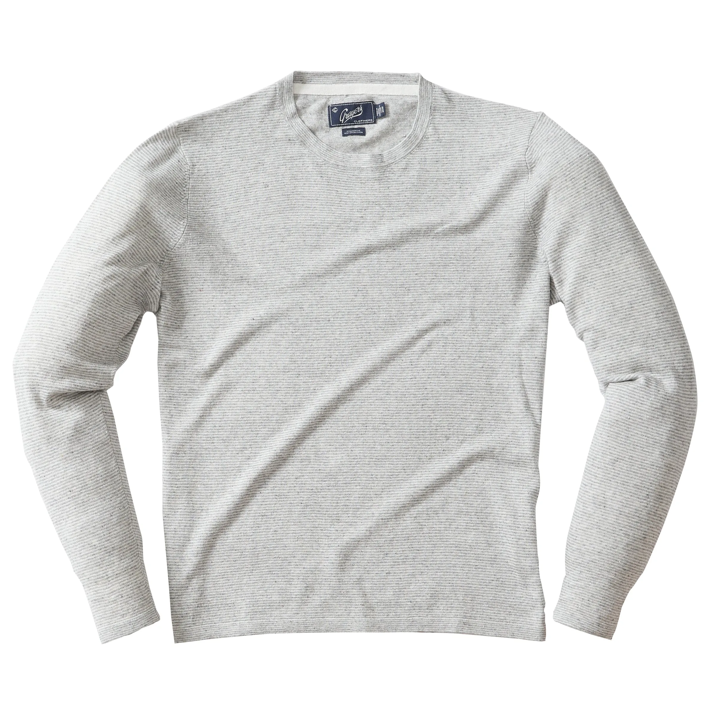 James Lightweight Crew Sweater - Gray Feeder Stripe