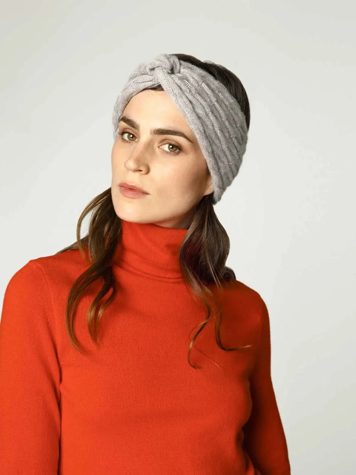 Knitted headband 100% cashmere