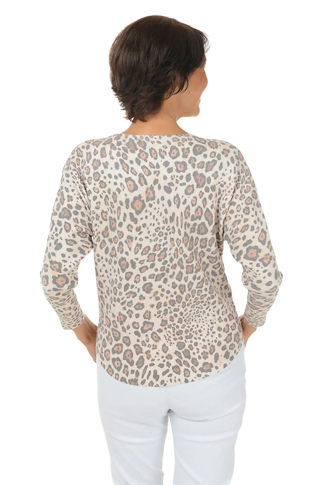 Leopard 3/4 Dolman Sleeve Sweater