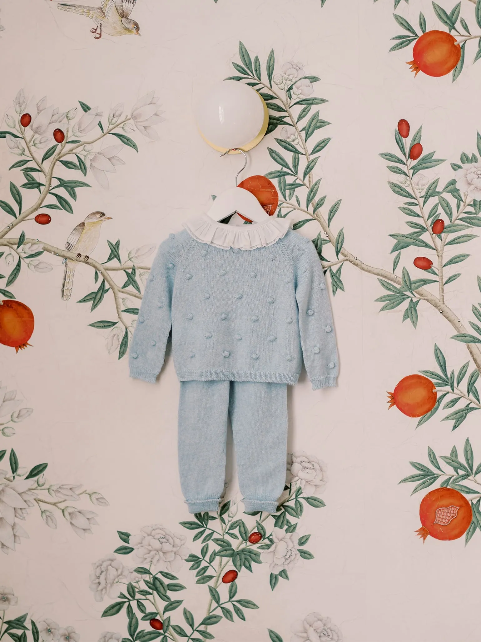 Light Blue Camelia Merino Baby Set