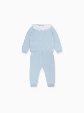 Light Blue Camelia Merino Baby Set