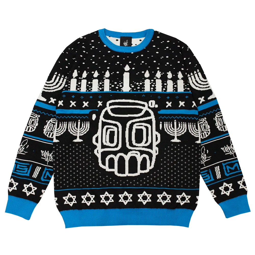 Line Sketch Hanukkah Knit Sweater