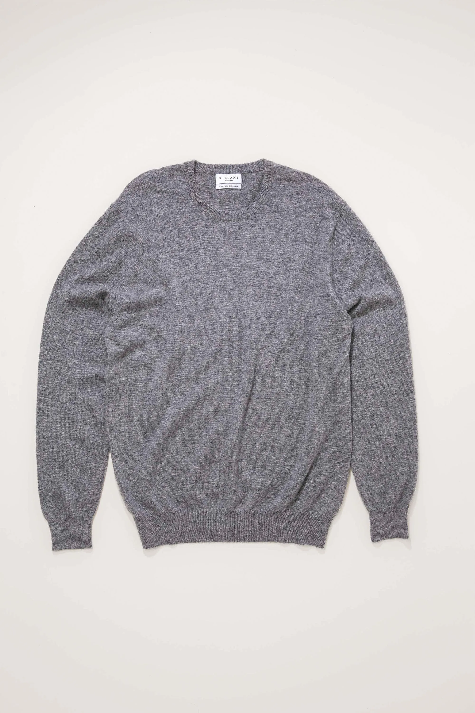 Men's Cashmere Crew Neck Jumper - Derby Grey